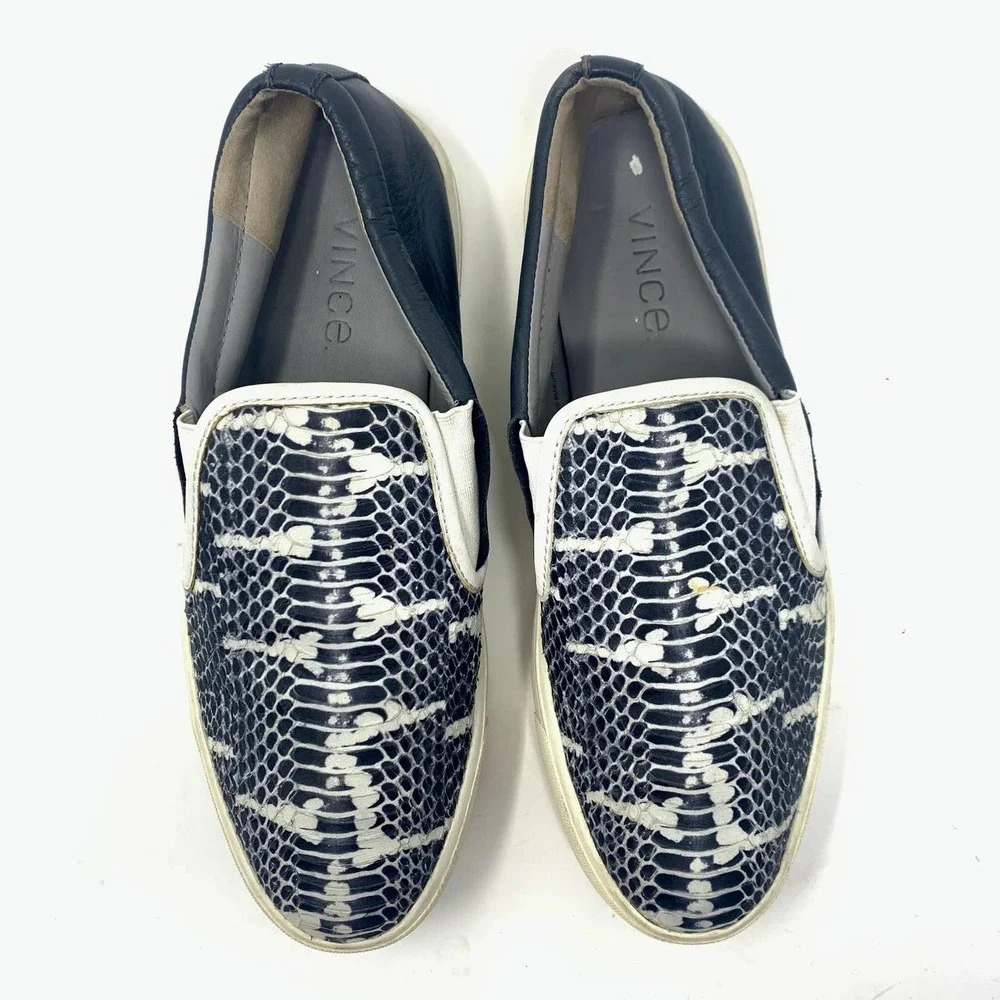 Vince Banler Snake-Embossed Leather Skate Shoe